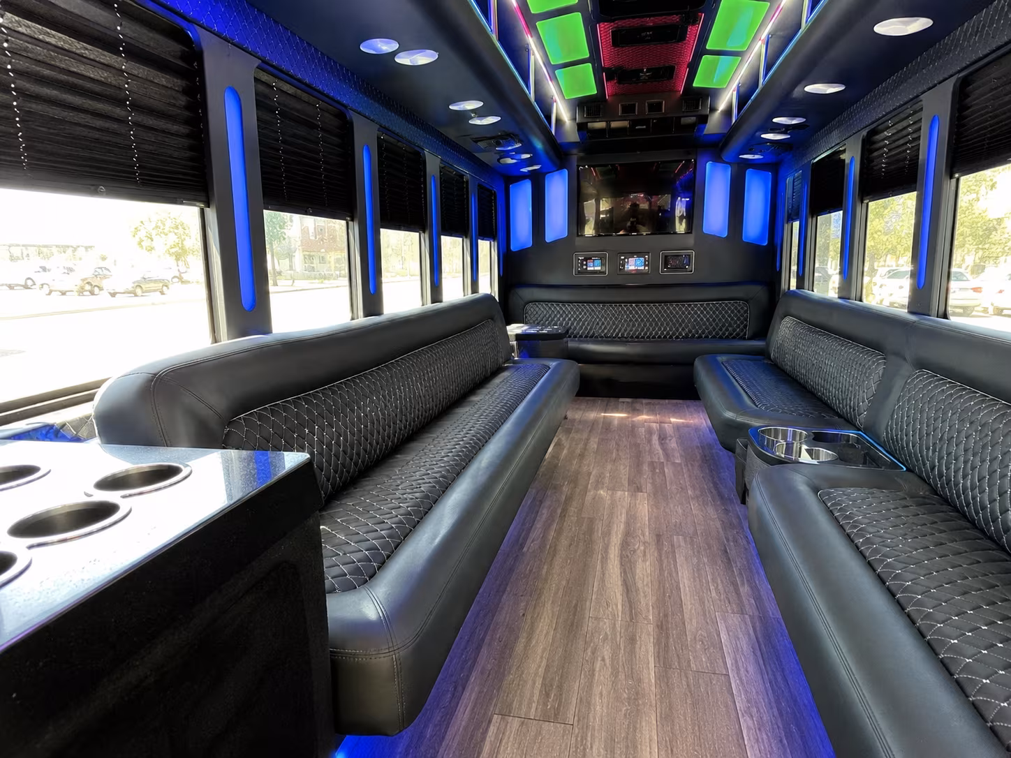 yonkers 15 passenger party bus inside