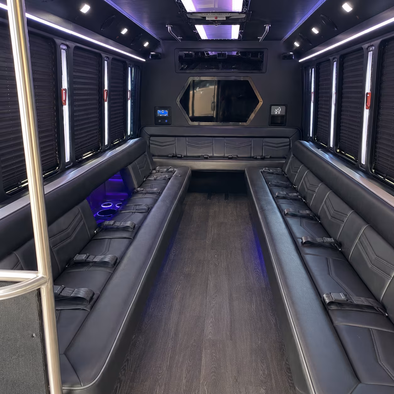 yonkers 18 passenger party bus interior