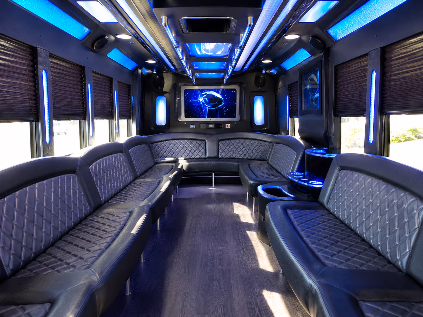 yonkers 28 passenger party bus inside