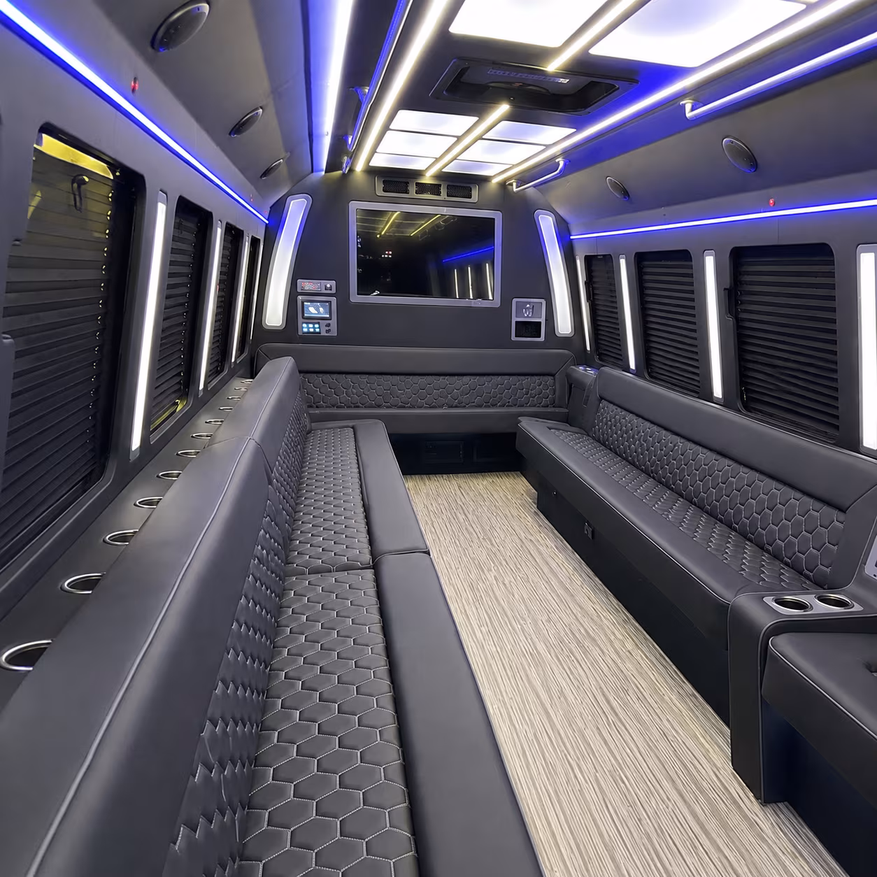 yonkers 40 passenger party bus inside
